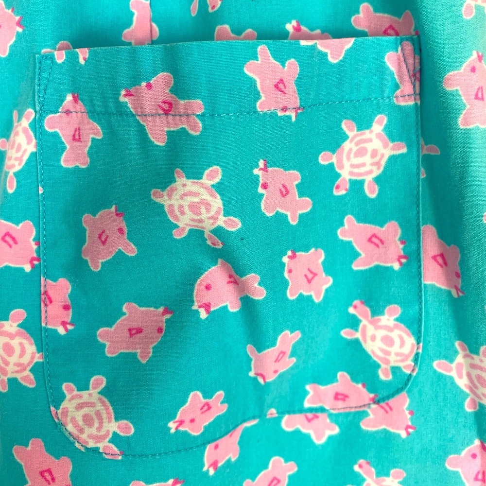 LILY PULITZER vintage fish turtles print skirt sz 10 - Picture 7 of 9